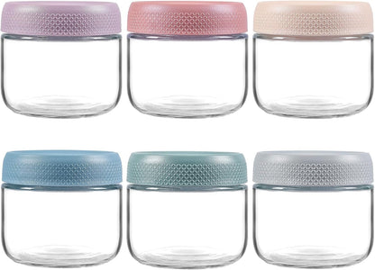 6-Pack 8Oz Glass Jars with Airtight Lids, Overnight Oats Containers with Lids, Wide Mouth Mason Salad Jars, Glass Food Storage Containers for Snacks Yogurt Spice Sugar1