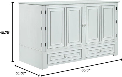 Emurphybed Paradiseo Murphy Cabinet Chest Bed with Charging Station 8 Inch, Queen (White)9