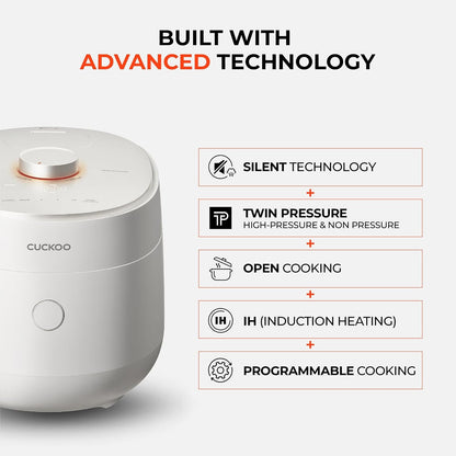 CUCKOO Twin Pressure Induction Rice Cooker, 12-Cup Cooked, CRP-OHTR0609FW | 6-Cup Uncooked Capacity, Nonstick Inner Pot, 14 Menus, Silent Pressure System, Quick Rice in 12-18 Minutes, Made in Korea3