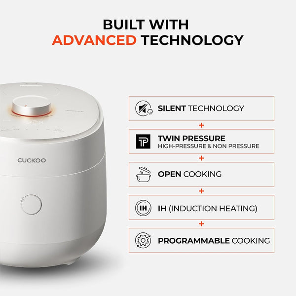 CUCKOO Twin Pressure Induction Rice Cooker, 12-Cup Cooked, CRP-OHTR0609FW | 6-Cup Uncooked Capacity, Nonstick Inner Pot, 14 Menus, Silent Pressure System, Quick Rice in 12-18 Minutes, Made in Korea3