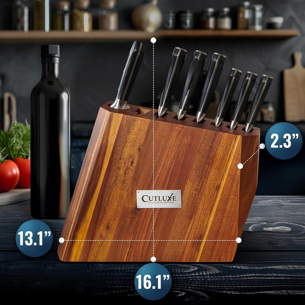 Kitchen Knife Set, 8-Piece Chef Knives with Acacia Wood Block | Razor Sharp Full Tang Blades, High Carbon German Steel – Artisan Series, Professional3