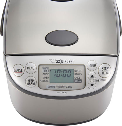 Zojirushi NS-TPC10XT Micom Rice Cooker & Warmer (With Pfas-Free Nonstick), 5.5-Cup, Stainless Brown2