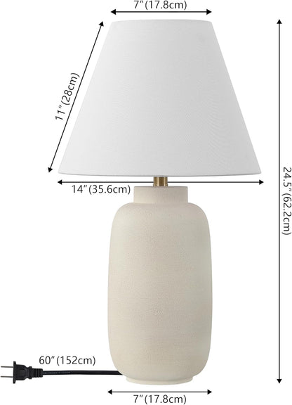 Elinore 24.5" Ginger Jar Table Lamp, Matte Cream, Set of 24