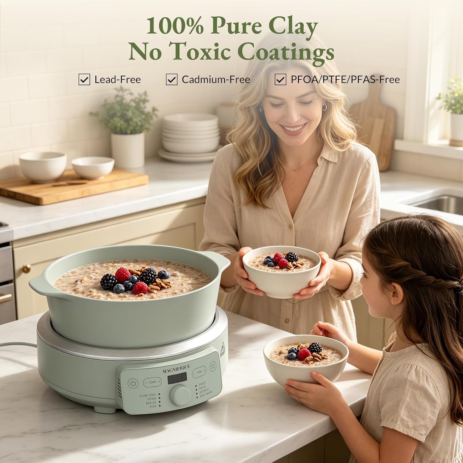 4-5-quart-slow-cooker-8-in-1-casserole-programmable-round-multi-cooker-non-toxic-clay-pot-slow-cooker-for-rice-pasta-steam-proof-oven-safe-pot-to-500-f-olive