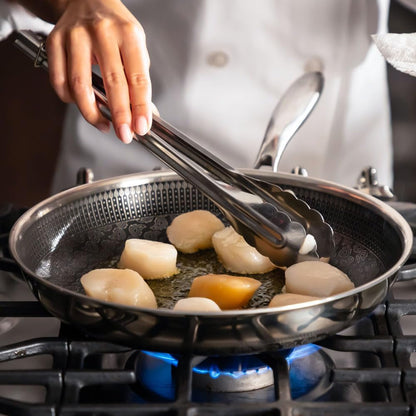 Hybrid 11-Inch Frying Pan, Tri-Clad Stainless Steel & Pfas-Free Ceramic Nonstick, No PFOA, PTFE, Teflon, Non-Toxic Cookware, Metal Utensil Safe, All Cooktops, Oven Safe | Tri Clad Stainless Steel Frying Pan, PFAS Free Ceramic Nonstick, No PFOA or PTFE, Metal Utensil Safe, Oven Safe6