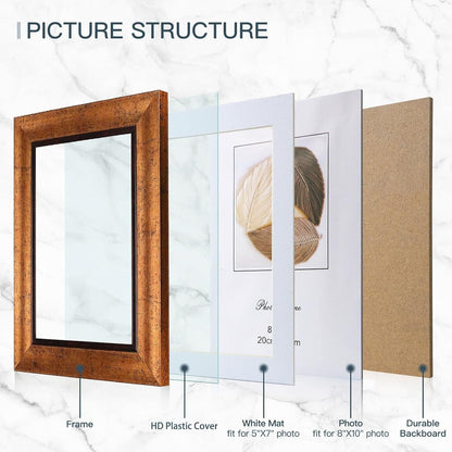 8X10 Picture Frames Set of 4,Rustic Retro Photo Frame(Mix Color)3