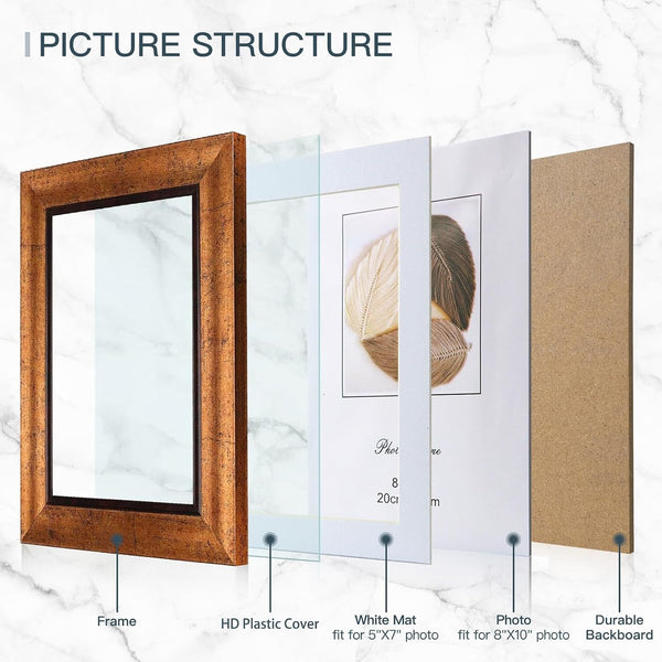 8X10 Picture Frames Set of 4,Rustic Retro Photo Frame(Mix Color)3