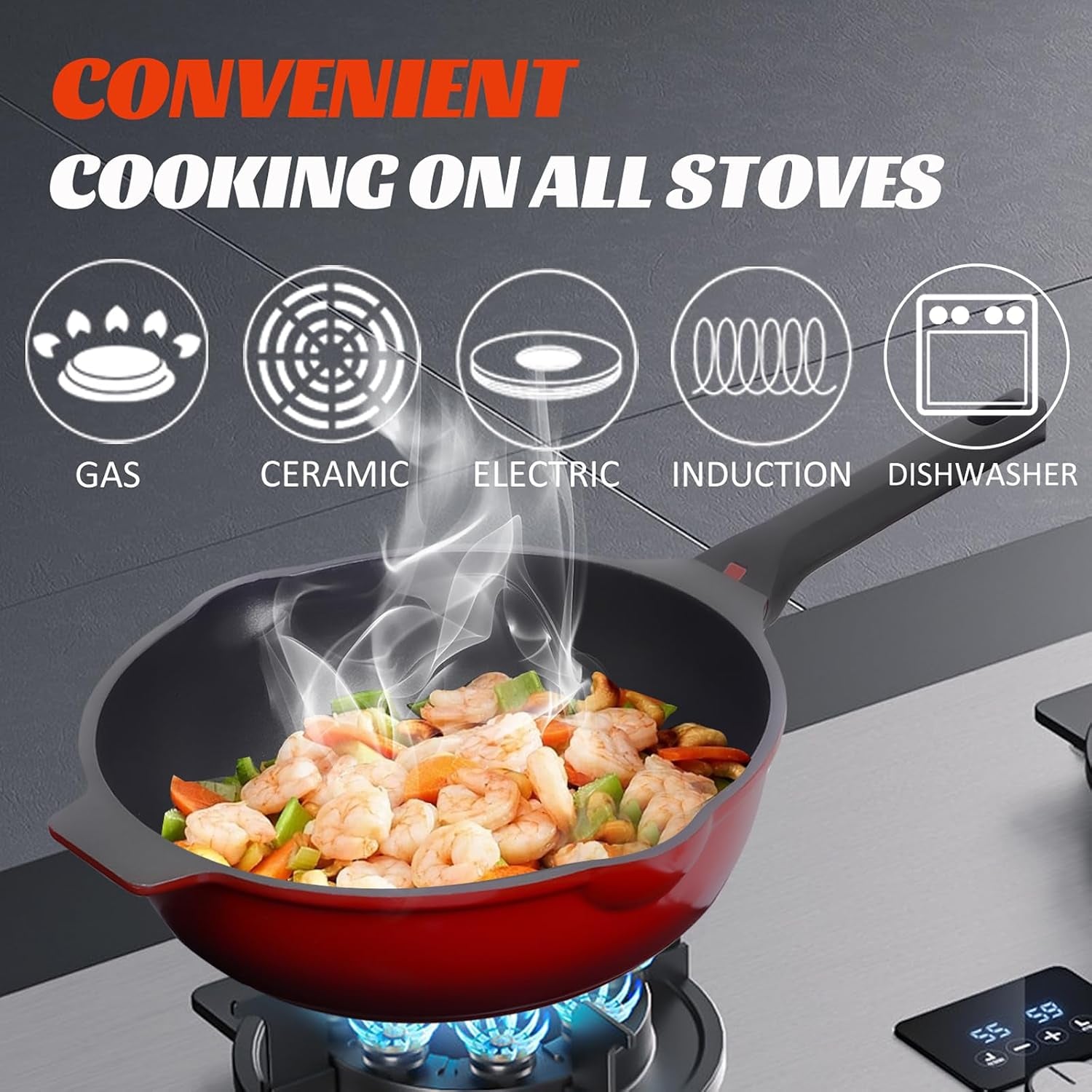 nonstick-deep-frying-pan-skillet-with-lid-12-inch-5-qt-saute-pan-sauce-pan-cookware-cooking-chef-pan-induction-compatible-cast-aluminum-ruby-red