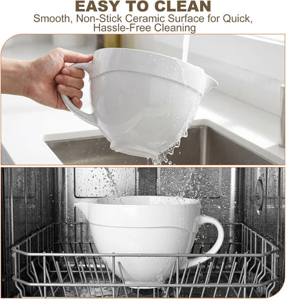 Ceramic Mixer Bowl for Kitchenaid Tilt-Head Stand Mixers 4.5-5 Quart6
