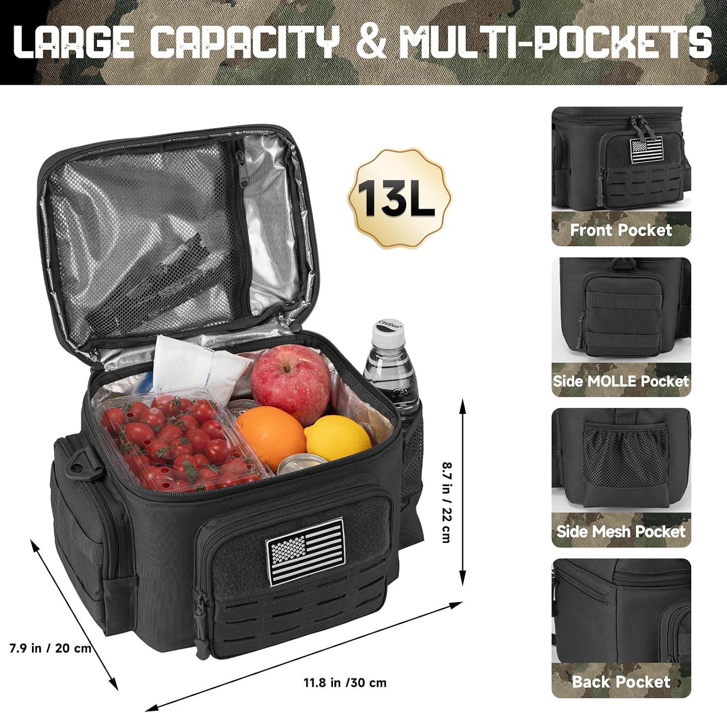 tactical-lunch-bag-for-mens-military-heavy-duty-lunch-box-work-leakproof-insulated-durable-thermal-cooler-bag-for-adult-meal-for-office-camping-picnic-pail-molle-webbing-black