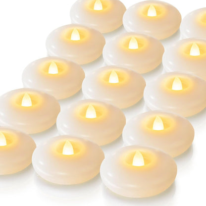 24Pack 3" White Flameless Floating LED Candle, Waterproof Tealight1