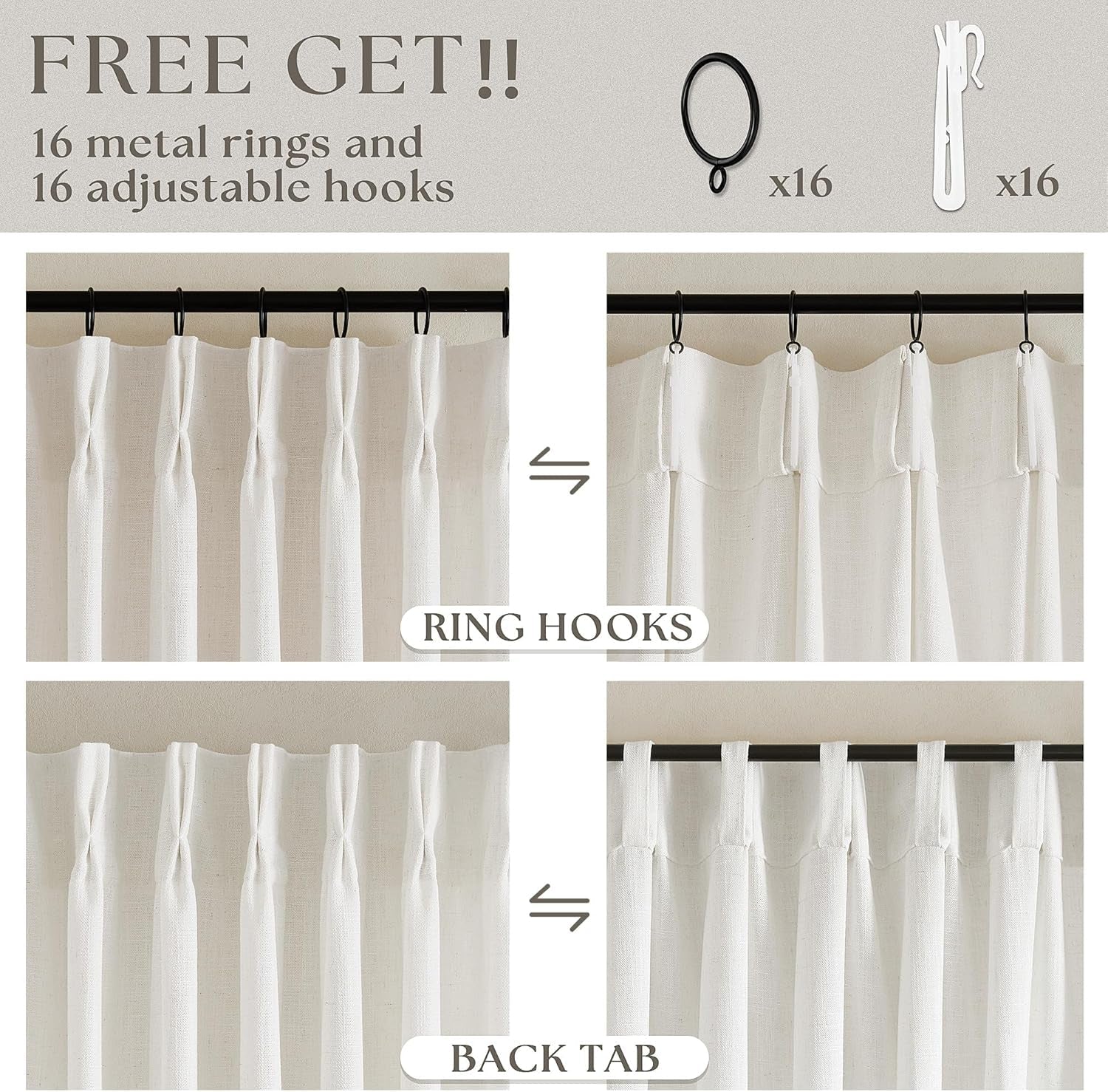 natural-pinch-pleated-linen-semi-sheer-84-inch-curtains-2-panels-pinch-pleat-hooks-rings-back-tab-cream-ivory-birch-boho-neutral-textured-linen-window-curtain-for-living-room-bedroom