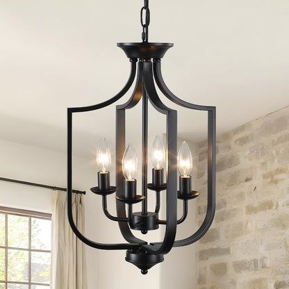 12.99'' Black Chandelier 4-Lights Farmhouse Chandeliers for Dining Room1
