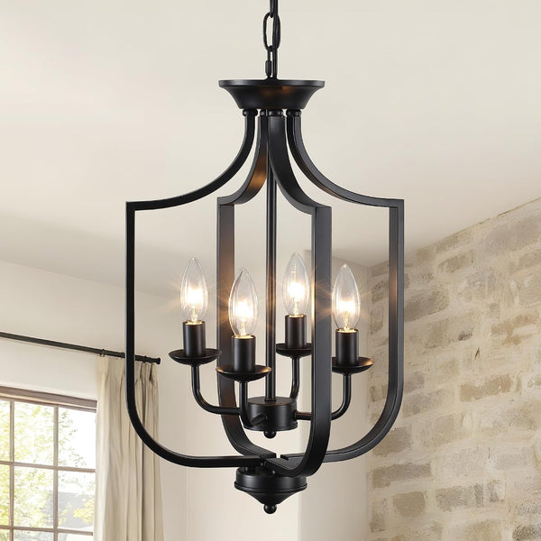 12.99'' Black Chandelier 4-Lights Farmhouse Chandeliers for Dining Room1