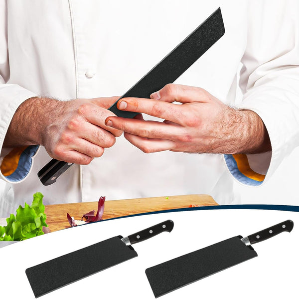 2 Pcs Knife Covers or Sleeves 8" X 2.2" Knife Edge Guard Universal Waterproof Kitchen Knife Sheath, Chef Knife Sheath, Plastic Knife Cover for Kitchen Knives, Black5