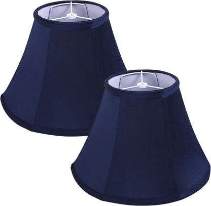KD Lamp Shades Set of 2, 6X12×8.5 Inch Natural Faux Silk Lamp Shades for Table Lamps Medium Lamp Shade for Table Lamp & Bedside Lamp No Assembly Required (Blue)1