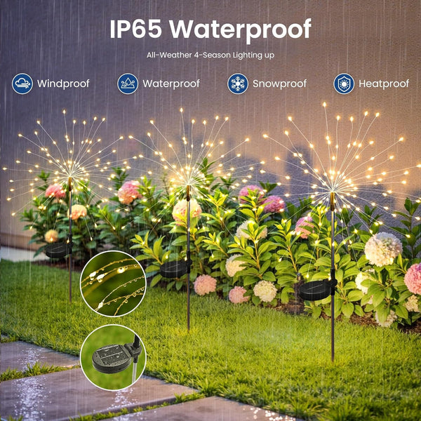 2Pack Solar Lights Outdoor, 120LED Firework Lights6