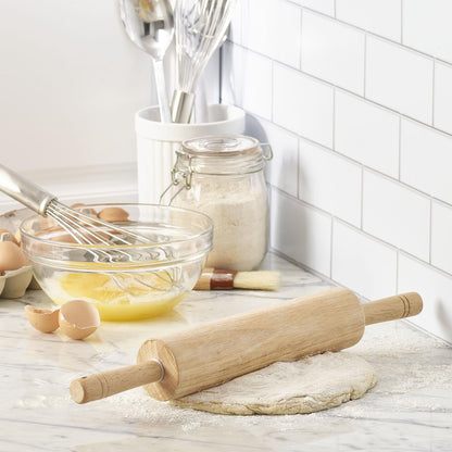 Classic Wood Rolling Pin, 18-Inch Hardwood Dough Roller for Baking Pizza, Pies, Pastry and Cookies, Ergonomic Handles, Kitchen Essential2
