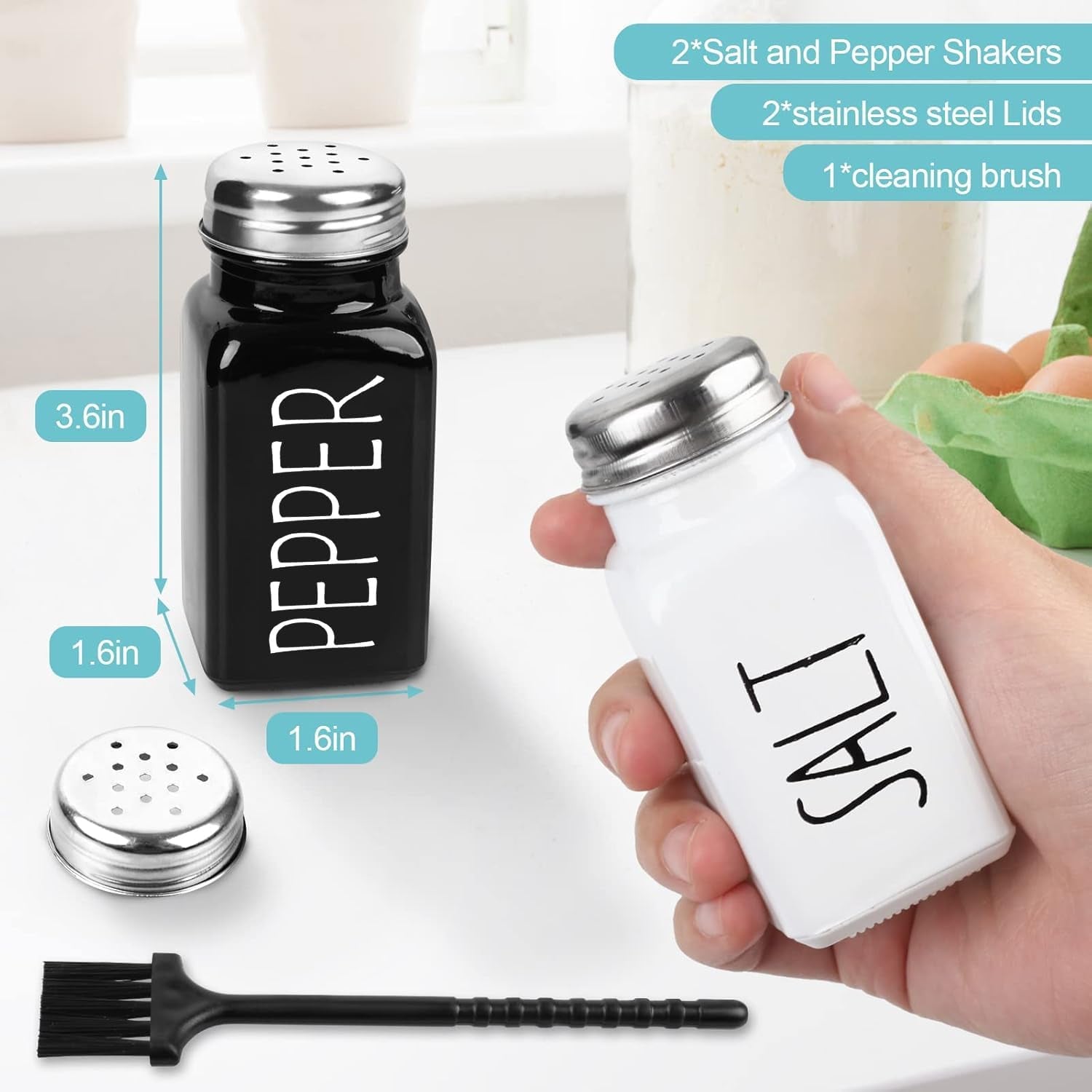 2-pack-salt-and-pepper-shakers-set-glass-shaker-with-stainless-steel-lid-modern-and-cute-farmhouse-black-and-white