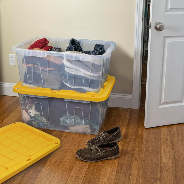 27-Gallon Heavy Duty Clear Stackable Storage Bins with Lids, 4 Pack7