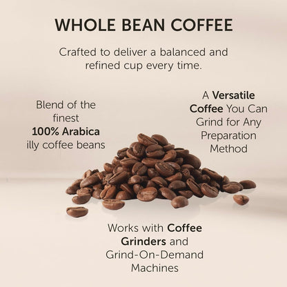 Illy Classico Whole Bean Coffee, Medium Roast, Classic Roast with Notes of Caramel, Orange Blossom and Jasmine, 100% Arabica Coffee, No Preservatives, 8.8 Ounce Can (Pack of 1)6