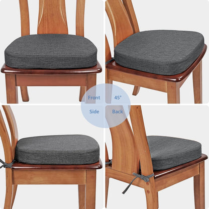 Thickened 2.5" Friendly Woven Fabric Dining Chair Cushion, U-Shape High Density Foam Comfortable Chair Pad for Kitchen, Slip Resistant Indoor Seat Cushion (1 Piece, Dark Gray)4