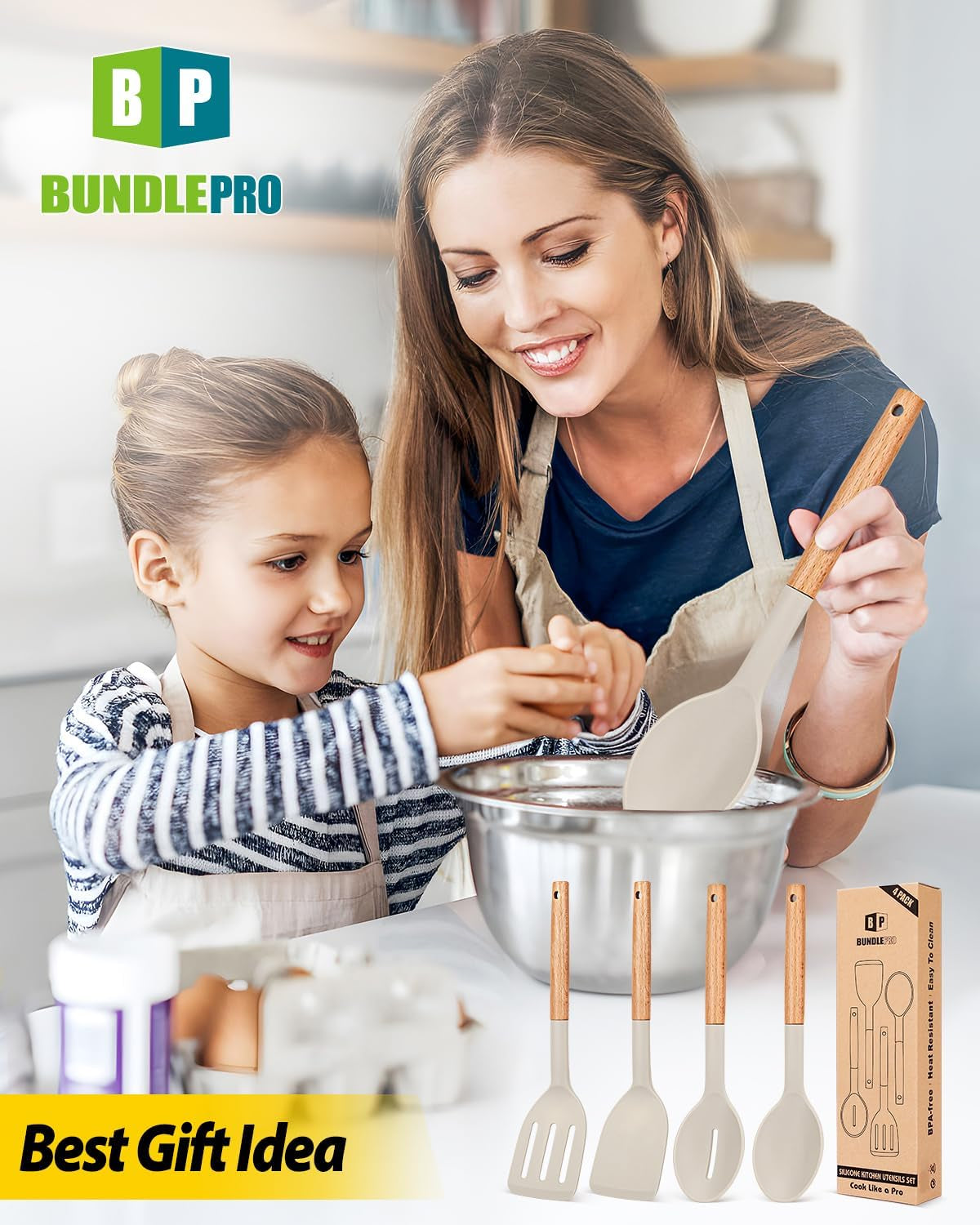 pack-of-4-silicone-cooking-utensils-set-non-stick-solid-spatulas-and-heat-resistant-slotted-spoons-with-wooden-handle-ideal-wood-kitchen-utensils-set-for-frying-serving-turning-stirring-khaki