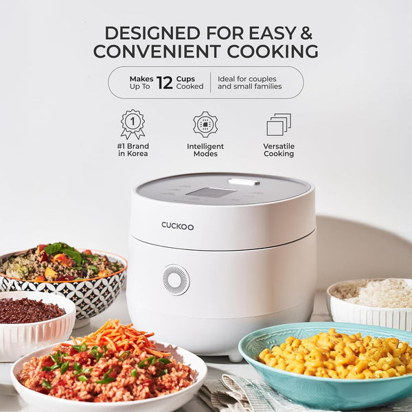 CUCKOO Micom Fuzzy Logic Rice Cooker, 12-Cup Cooked, White, CR-0675FW | 6-Cup Uncooked Capacity, Nonstick Inner Pot, 10 Cooking Modes, Quick White Rice in 28-36 Minutes, Auto Clean2
