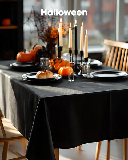 Rectangle Table Cloth 60" X 84" – Durable Polyester Tablecloth Offers Reusable & Washable Protection, Ideal for Outdoor Party, Picnic, Wedding, Banquet and Birthday, 1 Pack, Black | Durable, Rectangletable Cloth , for Outdoor Party, Picnic, Wedding, Banquet, Birthday2