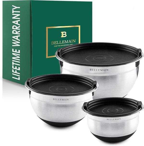 Stainless Steel Mixing Bowls with Airtight Lids Set - Set of 39