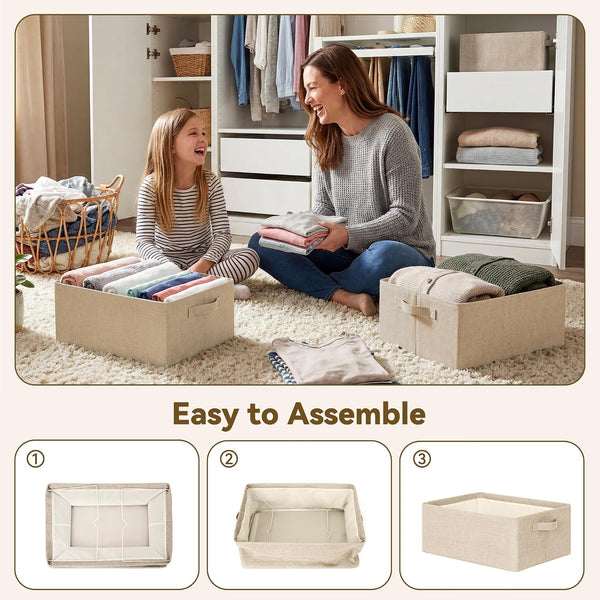 Storage Basket for Shelves, Storage Bins, Light Taupe, 2-Pack5