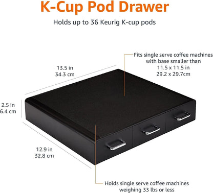 K-Cup Compatible Coffee Pod Storage Drawer, 3 Easy-Open Drawers, 36 Pod Capacity, Black7