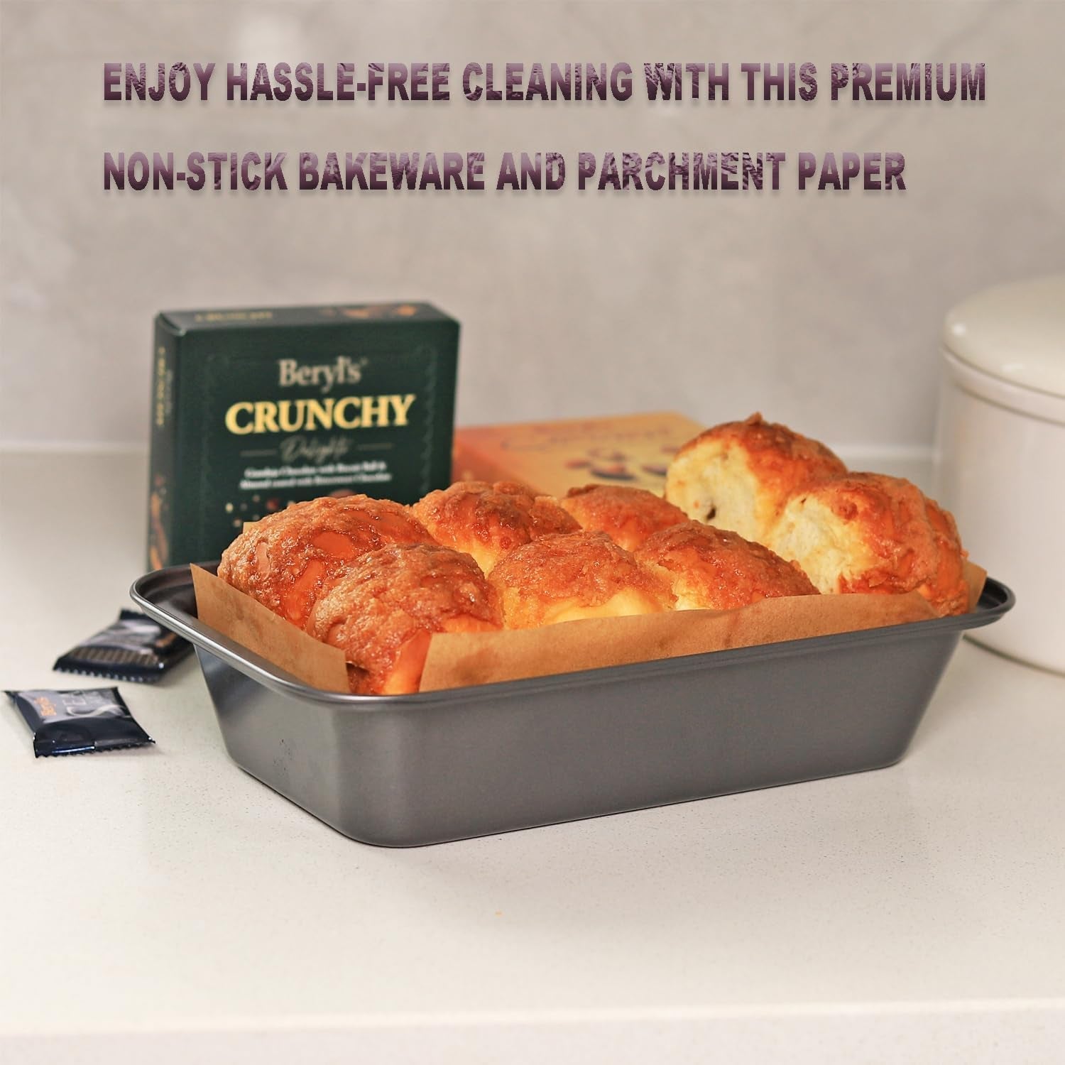 2-pcs-nonstick-loaf-pan-set-9-x-5-inch-carbon-steel-rectangle-bakeware-with-100-unbleached-parchment-liners-for-baking-toast-cakes-banana-breads-gray