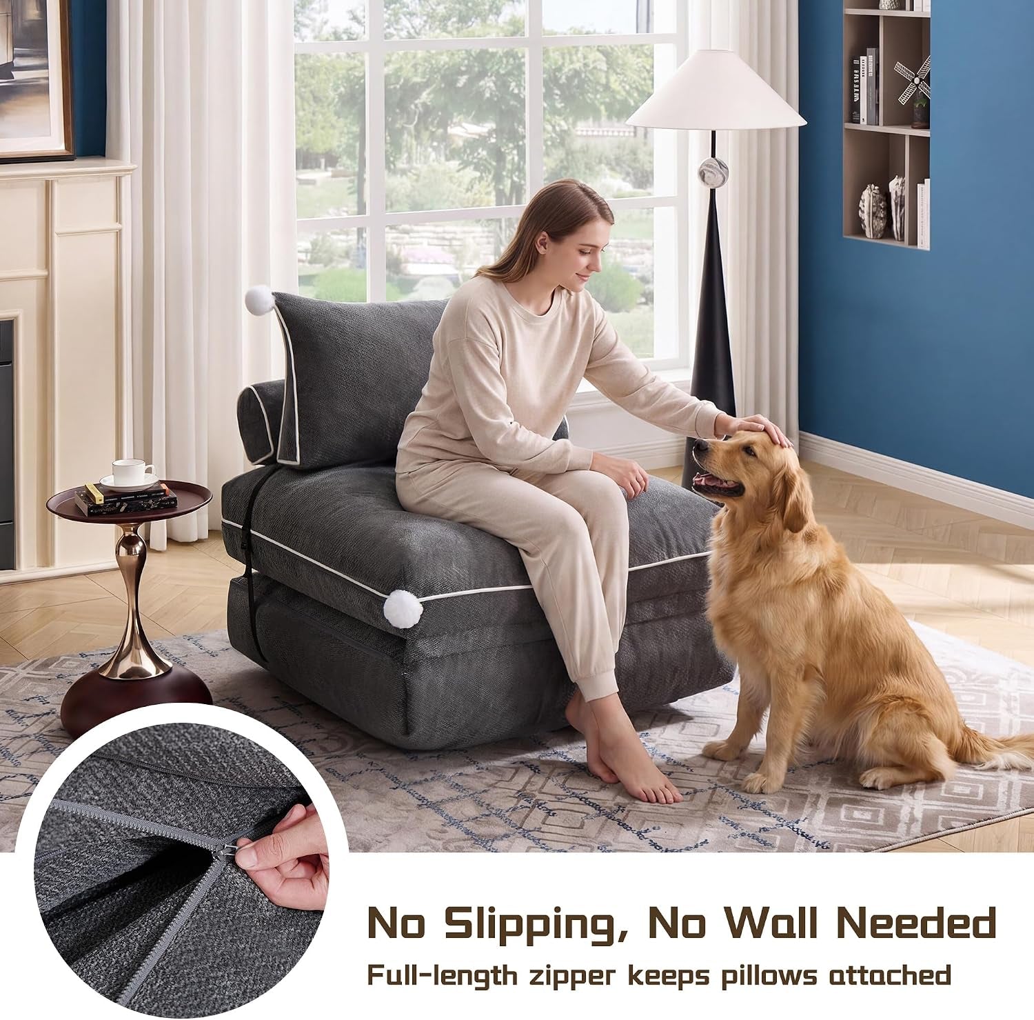 folding-sofa-bed-convertible-fold-out-couch-bed-for-adults-comfy-chenille-sleeper-chair-with-back-support-no-wall-needed-floor-sofa-bed-for-living-room-bedroom-apartment-grey