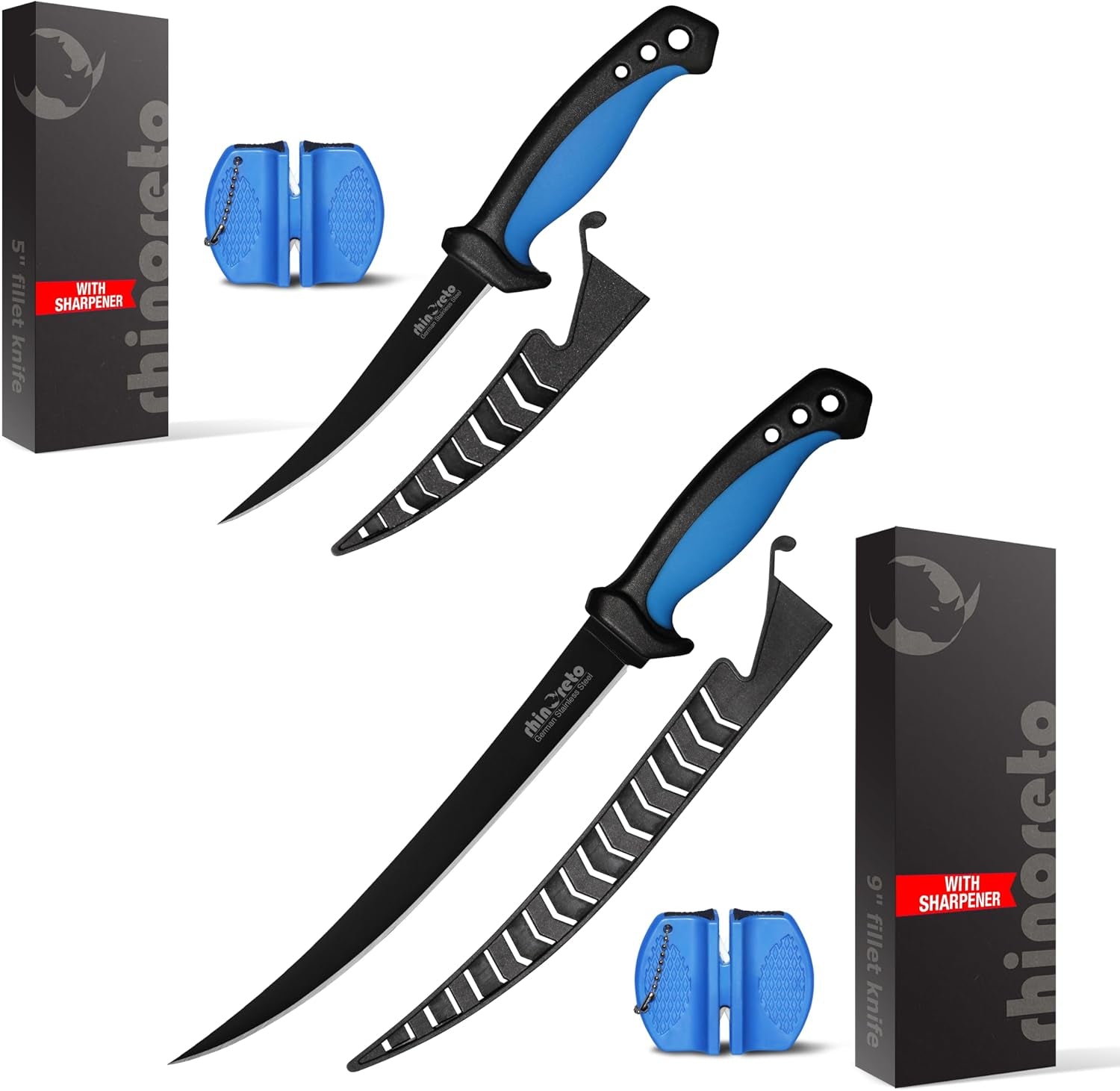 5-inch-fillet-knife-and-9-inch-fillet-knife-bundle-with-sheats-and-sharpeners