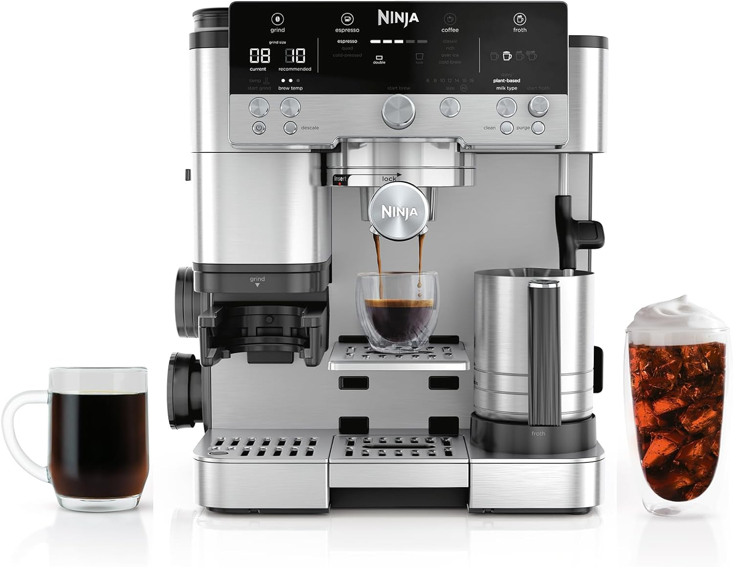 ninja-luxe-cafe-premier-3-in-1-espresso-machine-drip-coffee-cold-brew-built-in-grinder-hands-free-milk-frother-and-assisted-tamper-for-cappuccinos-lattes-stainless-steel-es601