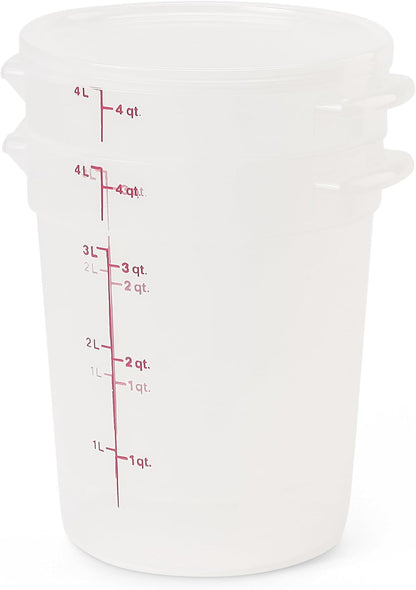 Food Storage Containers with Lids (Bpa-Free) - 4 Quart - Food Grade Buckets with Lids (2 Pack) - for Dough Proofing and Brining (Translucent)2