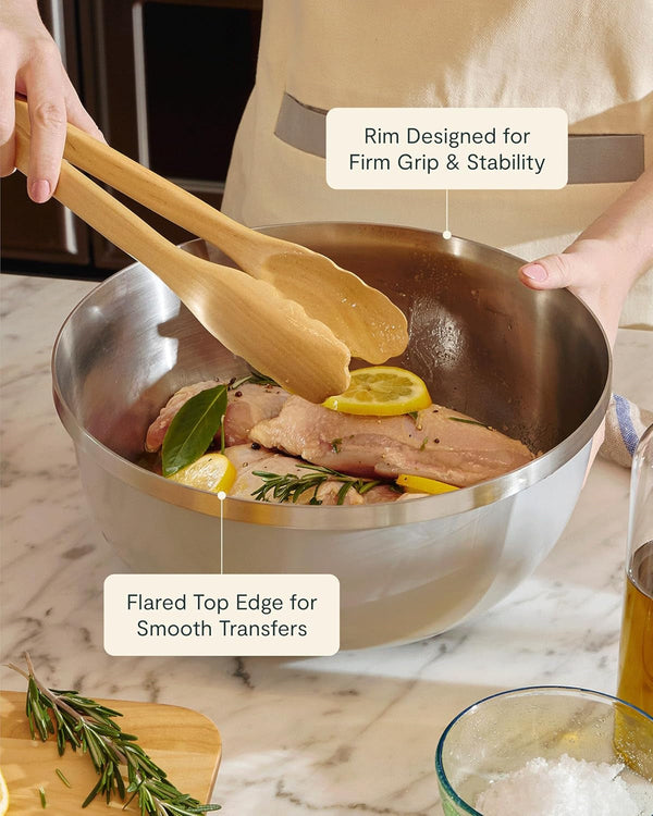 Caraway 6-Piece Stainless Steel Mixing Bowl Set with Glass Lids6