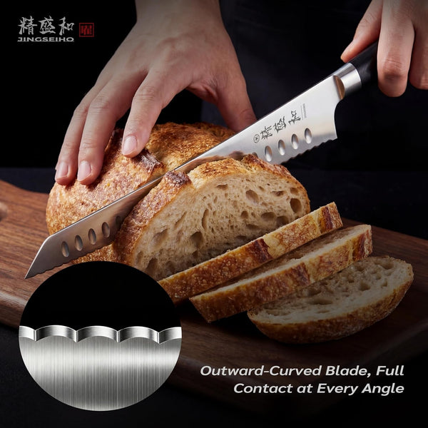Bread Knife for Homemade Bread,Serrated Blade 10 in with Cover2