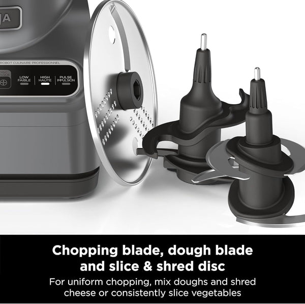 Ninja BN600 Professional plus Food Processor, 850 Watts, 3 Functions for Chopping, Slicing & Dough with 9-Cup Processor Bowl, 3 Blades, Food Chute & Pusher, Silver2