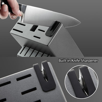 ® Knife Sets,German Stainless Steel Kitchen Knife Block Set with Built-In Sharpener3