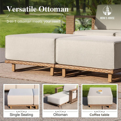 9-Piece Patio Sectional Furniture Set with 10" Thick Cushions4