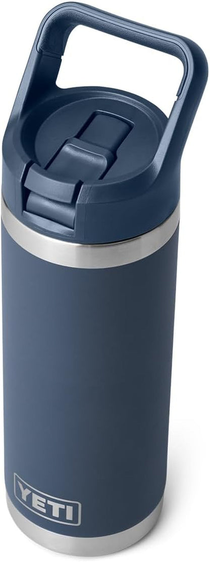 Rambler 18 Oz Bottle, Vacuum Insulated, Stainless Steel with Straw Cap, Navy5