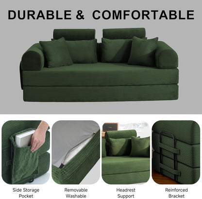 79" Convertible Futon Sofa Bed,High Back Boneless Couch for Living Room5