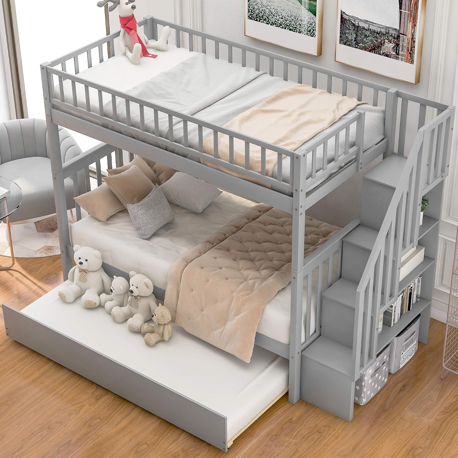 twin-over-twin-bunk-bed-with-trundle-and-storage-staircase-solid-wood-3-in-1-twin-size-stairway-bunk-bed-with-trundle-grey