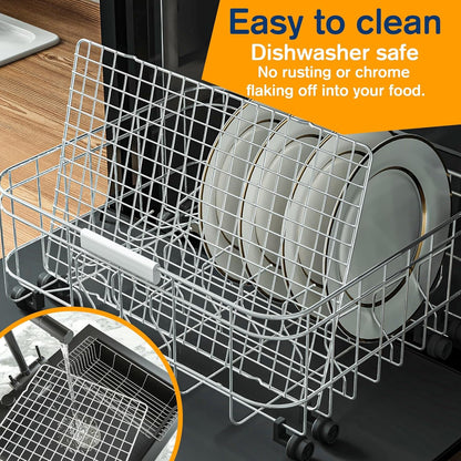 2PCS Cooling Racks for Cooking and Baking - 10" X 15"Heavy Duty Stainless Steel Wire Rack for Baking, Grilling, Roasting - Oven & Dishwasher Safe - Fits Jelly Roll Sheet Pan-Silver5