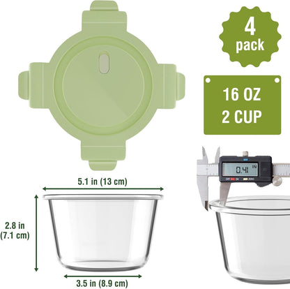 2Cup/16Oz Glass Food Storage Containers with Lids, Meal Prep Containers3