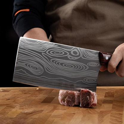 Meat Cleaver, 7 Inch Stainless Steel Chopping Knife Kitchen Chopping Dual-Purpose Knife Household Meat Slicing Knives Ultra-Sharp Blade5