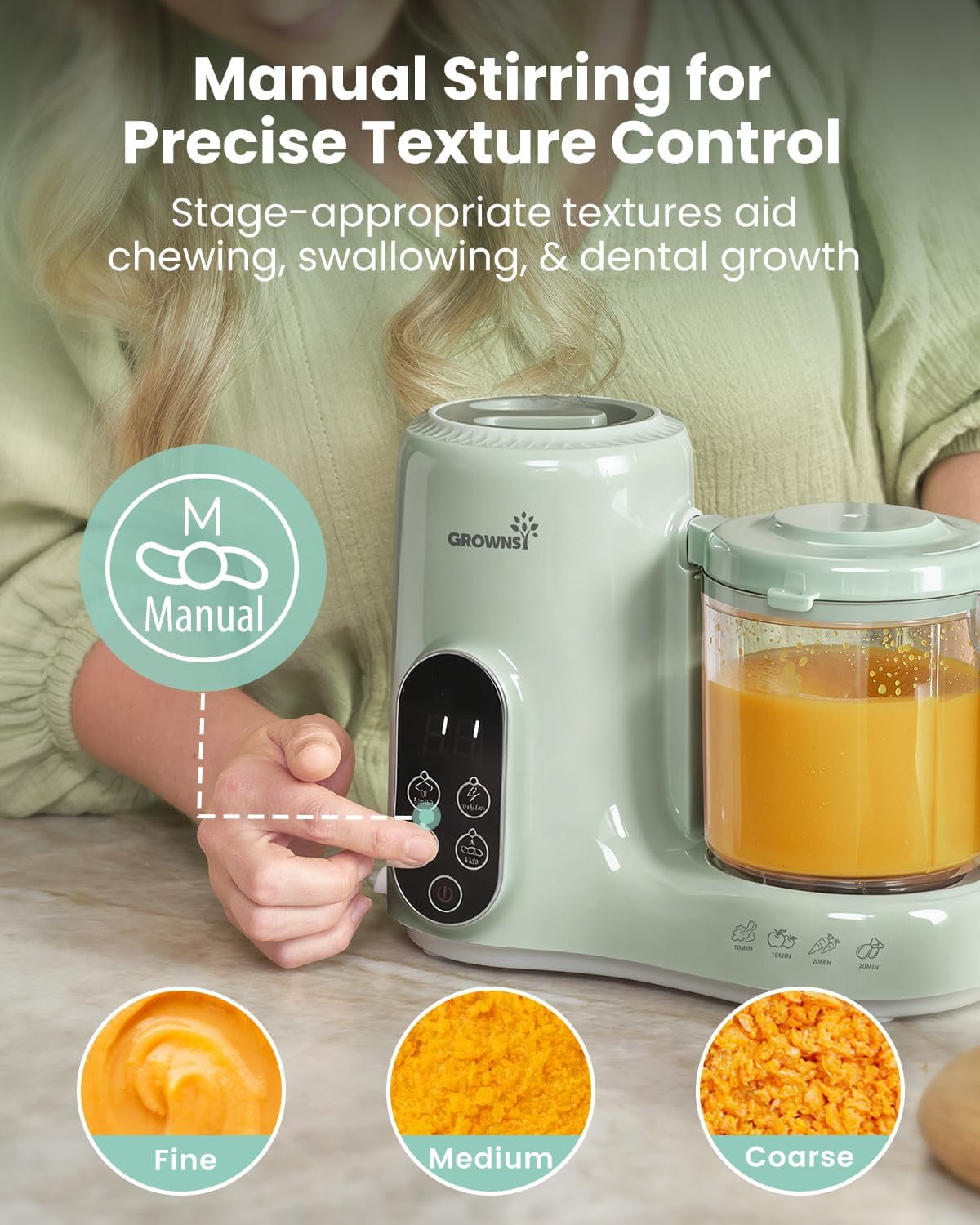 baby-food-maker-steamer-blender-baby-food-processor-green-bpa-free-elevated-steam-basket-healthy-homemade-baby-food-purees-starting-solids-blw-baby-feeding-essentials-6-months