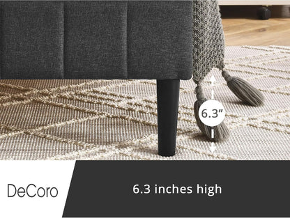 Chicago Channel Tufted Upholstered Platform Bed, Dark Gray, Queen7